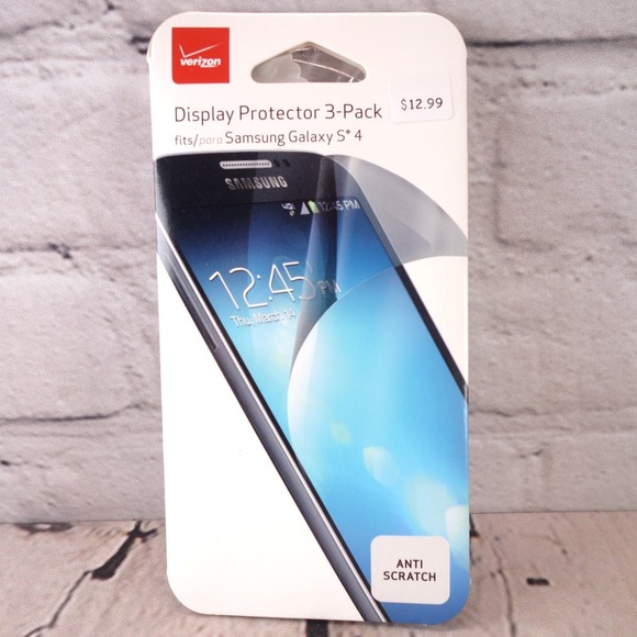 Verizon Samsung Galaxy S4 Anti Scratch Display Protector 3 Pack - Picture 1 of 4